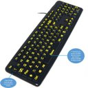 Ver imagem 3 de Teclado Braille Ampliado Baixa Visão Adaptado em Alto Contraste Teclas Pretas Letras Amarelas