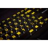 Teclado Braille Ampliado Baixa Visão Adaptado em Alto Contraste Teclas Pretas Letras Amarelas - 4