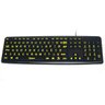 Teclado Braille Ampliado Baixa Visão Adaptado em Alto Contraste Teclas Pretas Letras Amarelas - 1
