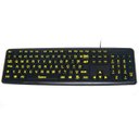 Ver imagem 1 de Teclado Braille Ampliado Baixa Visão Adaptado em Alto Contraste Teclas Pretas Letras Amarelas