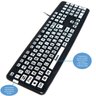 Teclado Braille Ampliado Baixa Visão Adaptado em Alto Contraste Teclas Brancas Letras Pretas - 3