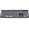Teclado Braille Ampliado Baixa Visão Adaptado em Alto Contraste Teclas Brancas Letras Pretas - 1