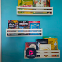 Ver imagem 7 de Estande de Livro Infantil Livreiro Organizador de Parede Nicho MDF Branco Porta Brinquedos Kit 2 un