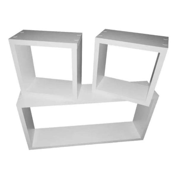 Nicho Cubo Branco Kit Com 3 Peças 100% Mdf 15mm - 9