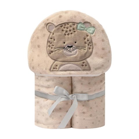 Cobertor Bordado Papi Friends Microfibra com Capuz: Oncinha Bia