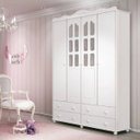 Ver imagem 1 de Guarda-Roupa 4 Gavetas MDF Provence New Guarda-Roupa Infantil - Branco