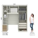 Ver imagem 2 de Guarda-roupa Modulado 224cm Solteiro 5 Portas 6 Gavetas Seletto Henn - Areia/jequitibá