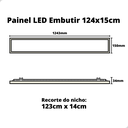 Ver imagem 3 de Plafon Luminária Led Retangular 124x15cm Embutir 36w 3000k
