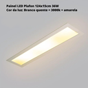 Ver imagem 2 de Plafon Luminária Led Retangular 124x15cm Embutir 36w 3000k