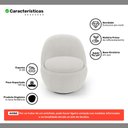 Ver imagem 3 de Poltrona Orgânica Living Memphis Base Giratória Bouclê Off White - Desk Design