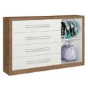 Ver imagem 5 de Cômoda Infantil 4 Gavetas com Sapateira + Guarda-Roupa 4 Portas Afetto:Amêndoa/Branco