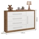 Ver imagem 3 de Cômoda Infantil 4 Gavetas com Sapateira + Guarda-Roupa 4 Portas Afetto:Amêndoa/Branco