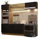 Ver imagem 3 de Armário de Cozinha Completa 270cm Rustic Preto Agata Madesa 04