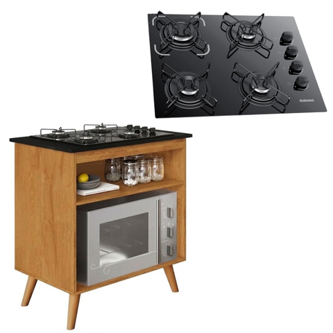 Balcão Parma para Cozinha e Cooktop Itatiaia 4 Bocas Bivolt