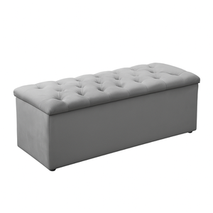 Calçadeira Baú Solteiro 90cm Cinza