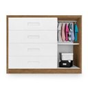 Ver imagem 5 de Cômoda Infantil 4 Gavetas MDF com Sapateira Dominique:Amêndoa / Branco Acetinado