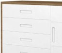 Ver imagem 4 de Cômoda Infantil 4 Gavetas MDF com Sapateira Dominique:Amêndoa / Branco Acetinado