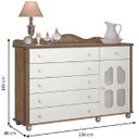 Ver imagem 3 de Cômoda Infantil 6 Gavetas com pés em madeira Provence New:Branco/Amêndoa