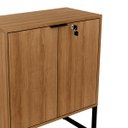 Ver imagem 2 de Armário para Escritório 60cm 2 Portas com Chave Me4154 Tecno Mobili - Amêndoa/preto