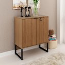 Ver imagem 1 de Armário para Escritório 60cm 2 Portas com Chave Me4154 Tecno Mobili - Amêndoa/preto