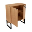 Ver imagem 3 de Armário para Escritório 60cm 2 Portas com Chave Me4154 Tecno Mobili - Amêndoa/preto