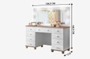 Ver imagem 2 de Penteadeira Camarim Infantil 9 Gavetas Branco/Amêndoa com Leds