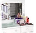 Ver imagem 4 de Penteadeira Camarim Branca 9 Gavetas Infantil Luxo com Leds e Banqueta Luxo