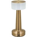 Ver imagem 1 de Luminária Decorativa Abajur Led Mesa Usb Metal 21x9x9cm Dourado