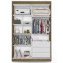 Ver imagem 5 de Cômoda Infantil 4 Gavetas com Sapateira e Guarda-Roupa 2 Portas Dominique:Branco/Amêndoa