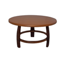 Ver imagem 1 de Mesa de Centro em Madeira com Detalhes em Rattan Natural - Cor Castanha