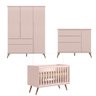 Berço Mini Cama Qmovi e Quarto Infantil Melinda Phoenix Baby _ Rosê - 1