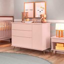 Ver imagem 4 de Quarto Infantil Melinda Rosê com Berço Mini Cama Ayla - Phoenix Baby