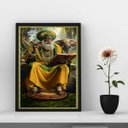 Ver imagem 1 de Quadro Orixá Orunmila Orula Orunla-ifá 45x34cm:moldura Preta