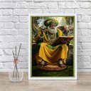 Ver imagem 2 de Quadro Orixá Orunmila Orula Orunla-ifá 45x34cm:moldura Preta