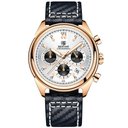 Ver imagem 1 de Relógio Masculino Analógico Quartzo Cronógrafo Impermeavel Branco Dourado