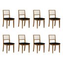 Ver imagem 2 de Kit 8 Cadeiras de Jantar Estofada Veludo Rubi Madeira Maciça:preto