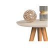 Mesa de Centro Pés Palito Madeira Redonda Decoracão Off White - 3