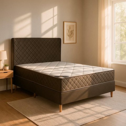 Colchão Casal com Box e Cabeceira 138x202x65 Milão Bom Pastor