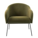 Ver imagem 2 de Poltrona Basil Base Aço Preto Tecido Linho Verde - Ooca Móveis