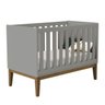 Berço Mini Cama Retrô Square com Pés em Madeira - Cinza - 1