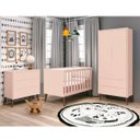 Ver imagem 3 de Berço Mini Cama Retrô Theo com Pé em Madeira - Rosa