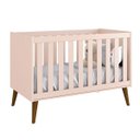Ver imagem 1 de Berço Mini Cama Retrô Theo com Pé em Madeira - Rosa