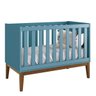 Berço Mini Cama Retrô Square com Pés em Madeira - Azul - 1
