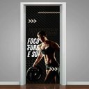 Ver imagem 1 de Adesivo Para Porta Para Academia Foco, Força E Suor- 93X210Cm