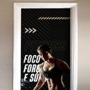 Ver imagem 3 de Adesivo Para Porta Para Academia Foco, Força E Suor- 93X210Cm