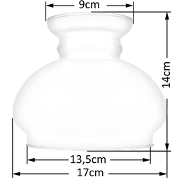 Cupula de Vidro Liso Leitoso 13,5 para Lustre e Candelabro - 2
