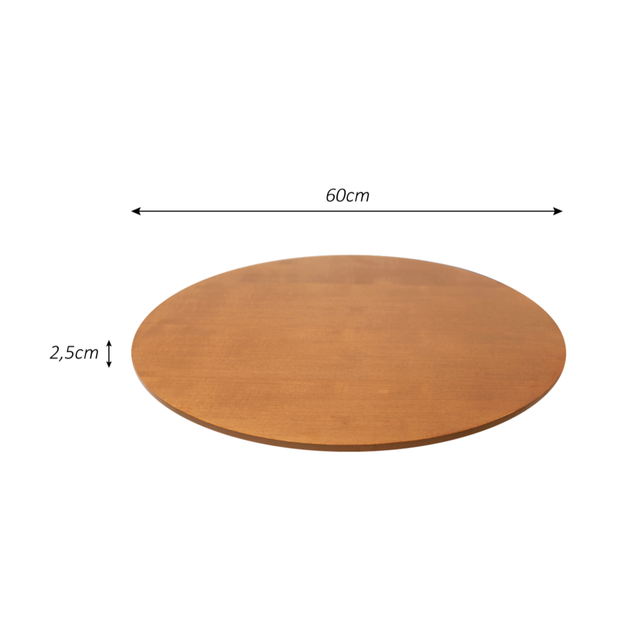 Prato Giratório Para Sobrepor Para Mesa 60 Cm Cor Mel Laminado - 8