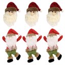 Ver imagem 1 de Kit 6 Pelúcias Pendentes Papai Noel Scotch e Carinha Natal Vermelho e Verde 22cm - Magizi