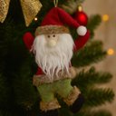 Ver imagem 2 de Kit 6 Pelúcias Pendentes Papai Noel Scotch e Carinha Natal Vermelho e Verde 22cm - Magizi
