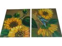 Ver imagem 1 de Duo de Quadros de Girassois Oleo S/tela 60x30 Cada Um